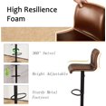 thumbnail image 4 of FIRAVOE Swivel Bar Stools Set of 3, Counter Height Bar Stools with Back, Adjustable Bar Stools 24" to 32", Brown Faux Leather Bar Stools for Kitchen Island (Brown, Set of 3 (24'' to 32''), 4 of 6