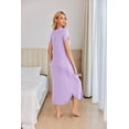 thumbnail image 3 of Ekouaer Long Nightgowns for Women Soft House Dress Pleated Front Nightshirt Full Length Loungwear, 3 of 6