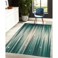 thumbnail image 4 of Space Decorative Rug, Abstract Colourful Beams Backdrop White Stars Space Inspired Lines Print, Quality Carpet for Bedroom Dorm and Living Room, 6 Sizes, Pale Petrol, by Ambesonne, 4 of 4