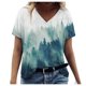 thumbnail image 1 of Blusa de manga corta estampada con cuello en V para mujer a la moda, camisetas de verano Pompotops  hkajfhjk461723, 1 of 4