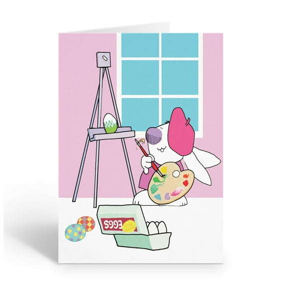 The Aritstic Bunny Easter Note Cards- 10 Easter Note Cards with Envelopes - 1436