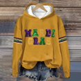 thumbnail image 2 of BKQCNKM Mardi Gras Outfit for Women Mardi Gras Shirts for Women Hoodies for Men Womens Sweatshirt Hoodies for Women Hooded Neck Long Sleeve Mardi Gras Mardi Gras Sweatshirt, Gold S, 2 of 4