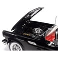 thumbnail image 3 of 1957 Ford Thunderbird Black with White Top and Red Interior "American Muscle" Series 1/18 Diecast Model Car by Auto World, 3 of 7
