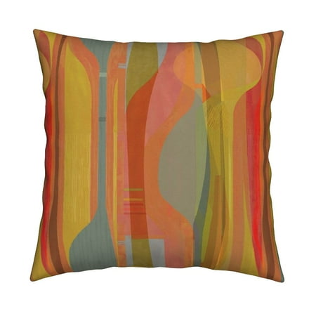 Velvet Putty - Southwest Adobe Putty Gold Throw Pillow Cover w Optional Insert by Roostery