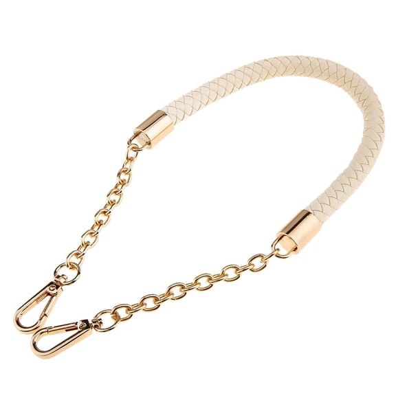 Metal PU Leather Braided Bag Handle Bag Chain 60cm Beige