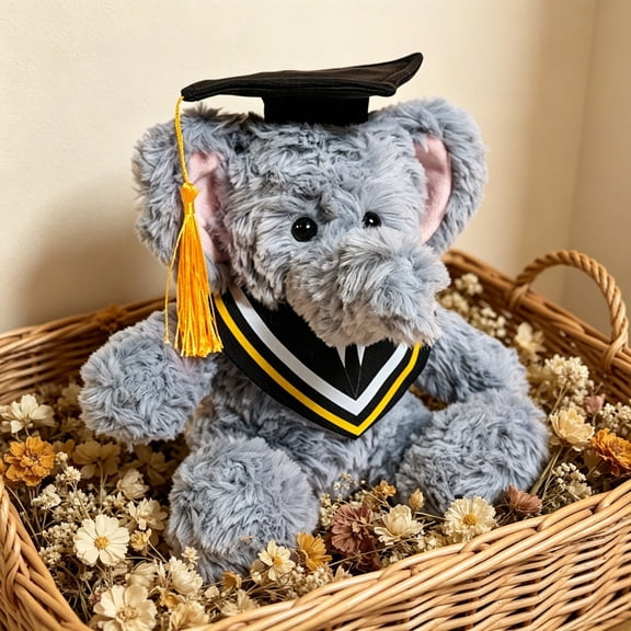 Kindergarten Graduation Gifts,College Graduation Gifts,2026 Graduation Elephant Plush Stuffed Animal Kindergarten Graduation with Diploma Cap(Grey)