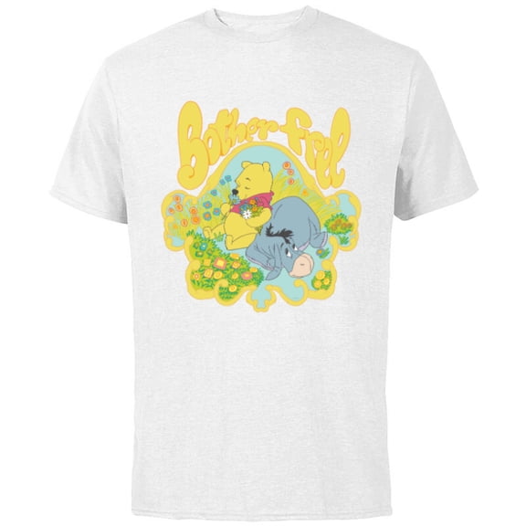 Disney Winnie the Pooh and Eeyore Bother Free - Short Sleeve Cotton T-Shirt for Adults - Customized-White
