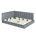 thumbnail image 5 of Full Size Mid-Century Modern Upholstered Velvet Daybed Frame, Sofa Bed Strong Wood Slat Support Solid Construction, Mattress Foundation, No Box Spring Needed, 5 of 9