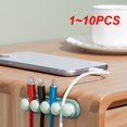 thumbnail image 2 of Desktop Fixed USB Cable Organizer Wire Winder Silicone Storage Hub Self-adhesive Storage Cord Clip Home Office Style C 10pcs, 2 of 6