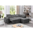 Henrik Light Gray Sleeper Sectional Sofa with Storage Ottoman and 2