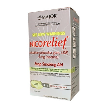 Major Mint Nicorelief Nicotine Polacrilex Gum, 4 mg, 50 Count