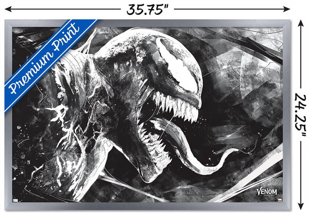 Marvel Venom: Let There be Carnage - Sketch Wall Poster, 22.375" x 34", Framed