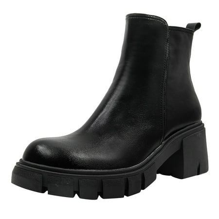 

Women Shoes Fashion Nude Boots Thick Sole Thick Heel Women Boots Breathable Fashion Round Toe Thick Heel Women Boots