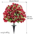 thumbnail image 4 of Arbustos de vegetación artificial con estacas decorativas, rosas artificiales para jardín al aire libre., 4 of 4