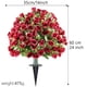thumbnail image 4 of Arbustos de vegetación artificial con estacas decorativas, rosas artificiales para jardín al aire libre., 4 of 4