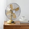 thumbnail image 6 of Better Homes & Gardens New 12 inch Retro 3-Speed Metal Tilted-Head Oscillation Table Fan Gold, 6 of 8