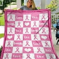 thumbnail image 4 of Breast Cancer Blanket Warm Hugs Healing Blanket Sympathy Inspirational Blanket Breast Cancer Survivor Gifts for Women Multifunctional Blanket Suitable for All Seasons (130x150cm), 4 of 9