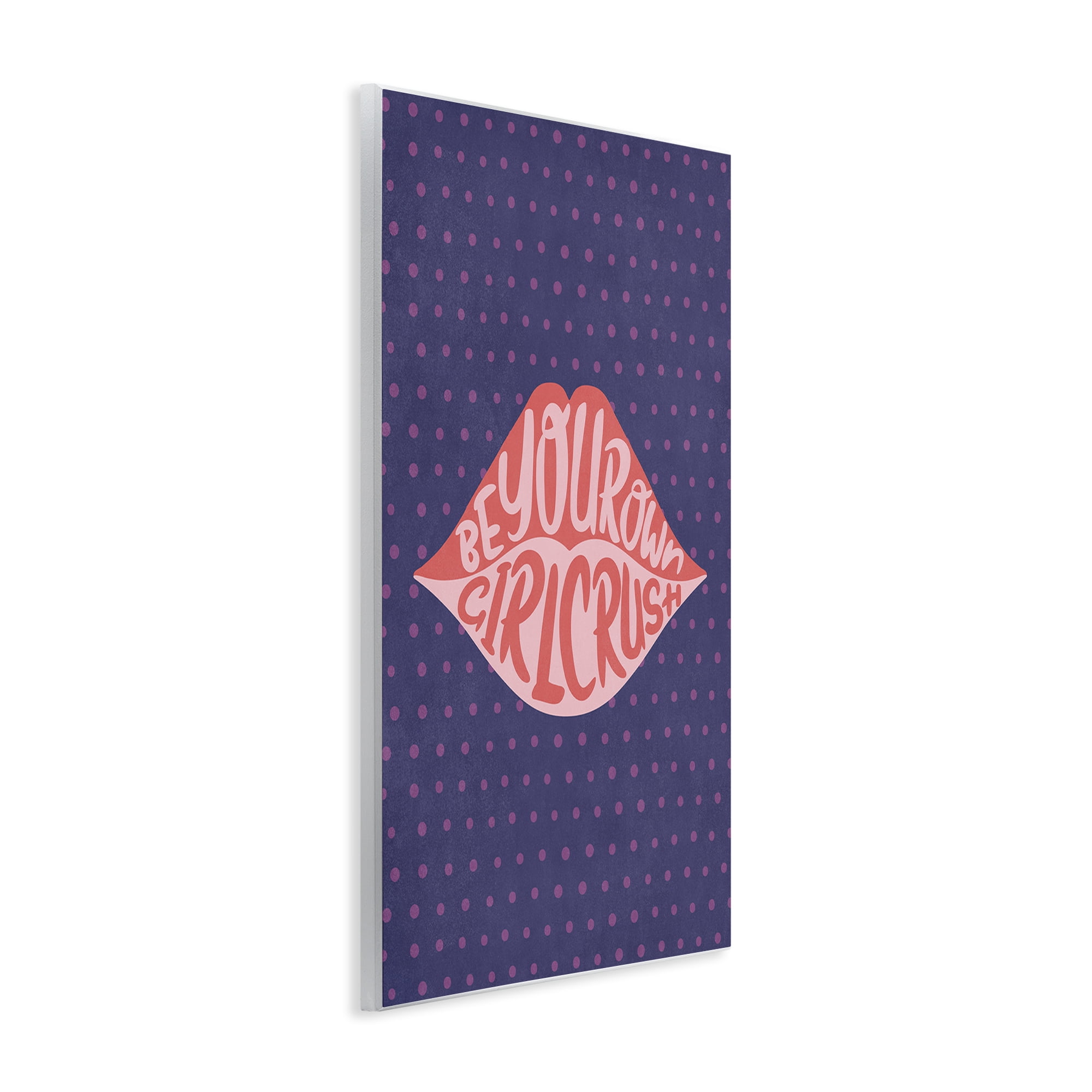Stupell Industries Confident Girl Crush Lips Text & Numbers Painting Unframed Art Print Wall Art, 13 x 19