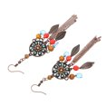 thumbnail image 3 of Pendientes Colgantes 2 Uds Pendientes Colgantes Redondos Retro con Borla Pendientes Redondos con Borla Pendientes Elegantes con Forma de Hoja de Imitación Pendientes Colgantes ANGGREK Otros, 3 of 8