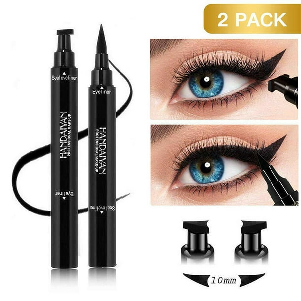 2 PACK Waterproof Winged Eyeliner Stamp Makeup Eye Liner Pencil Black