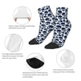 thumbnail image 3 of Goofa black Skull white Pattern Non Slip Socks with Grips for Elderly, Crew Socks Yoga Hospital Socks Cushioned Sole Gripper Socks for Men Women, 3 of 5