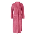 thumbnail image 2 of Women Soft Coat Cable Knitted Warm Outer Coat Mid Length Open Front Cardigan Round Neck Trench Coat Solid Color Fashion Overcoat Loose Casual Outwear, 2 of 5