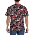 thumbnail image 3 of Bixox Men's Red And Blue Cars Printed Short Sleeve Skinny Athletic T-Shirt, 3 of 6