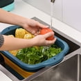 thumbnail image 2 of Cesta de verduras plegable Billuyoard con drenaje organizador de herramientas de cocina colgante Verde, 2 of 6