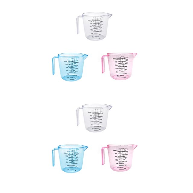 Monstrate Plastic Measuring Cups Pastry Tableware Multi Jug Measure Measurement Handle Tool with Container Cooking Liquid Baking Type5 NO5