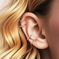 thumbnail image 2 of Septum Clicker 925 Sterling Silver Cubic Zirconia 16G Helix Cartilage Lobe Snug Piercing Jewelry, 2 of 9