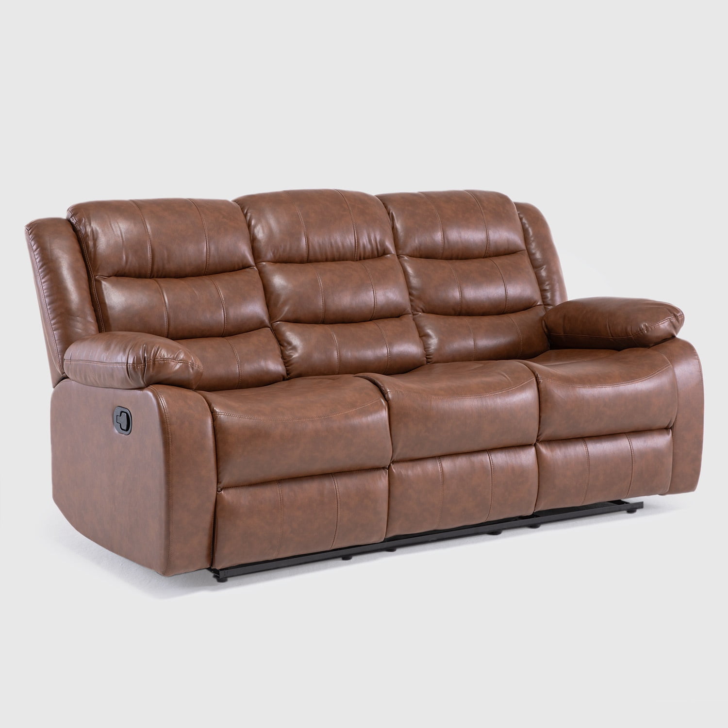 Sofá Reclinable 3 Cuerpos Café Moderno Roma Km060Sbr