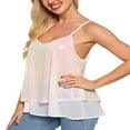 thumbnail image 2 of PENGXIANG Débardeur Sans Manches à Sequins pour Femmes avec Volants Transparents Bretelles Réglables Vêtements d'Été, 2 of 3
