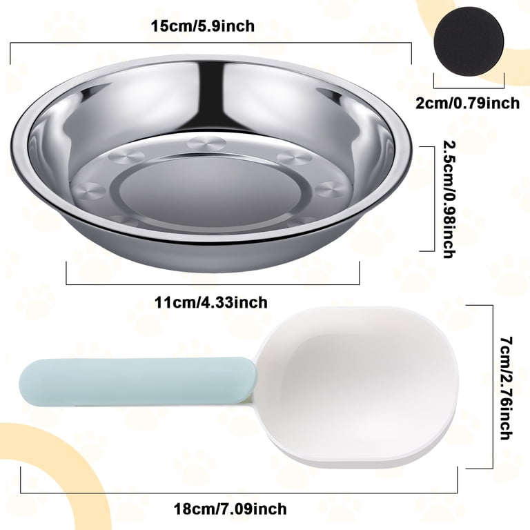 Qweryboo Stainless Steel Cat Bowls, 6-Pack with Spoon photo 2