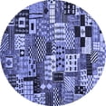 thumbnail image 1 of Ahgly Company Indoor Round Abstract Blue Contemporary Area Rugs, 6' Round, 1 of 4