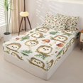 thumbnail image 2 of Homewish Cute Hedgehog Animals Zipper Full Size Comforter Sets with Fitted Sheet and 2 Pillowcases,Cartoon Mushroom Fungus Plant Zipper Bedding Set For Girls Kids,Reversible,4-Piece, 2 of 7