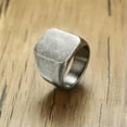 thumbnail image 3 of Ancient Silver Big Square Band 18mm Men's Stainless Steel Retro Gray Ring Sz8-12, 3 of 4