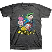 Mens Nickelodeon Fairly Odd Parents Shirt - Retro Nick Odd Parents tee - Classic Nick Graphic T-Shirt (Charcoal Heather, Small)