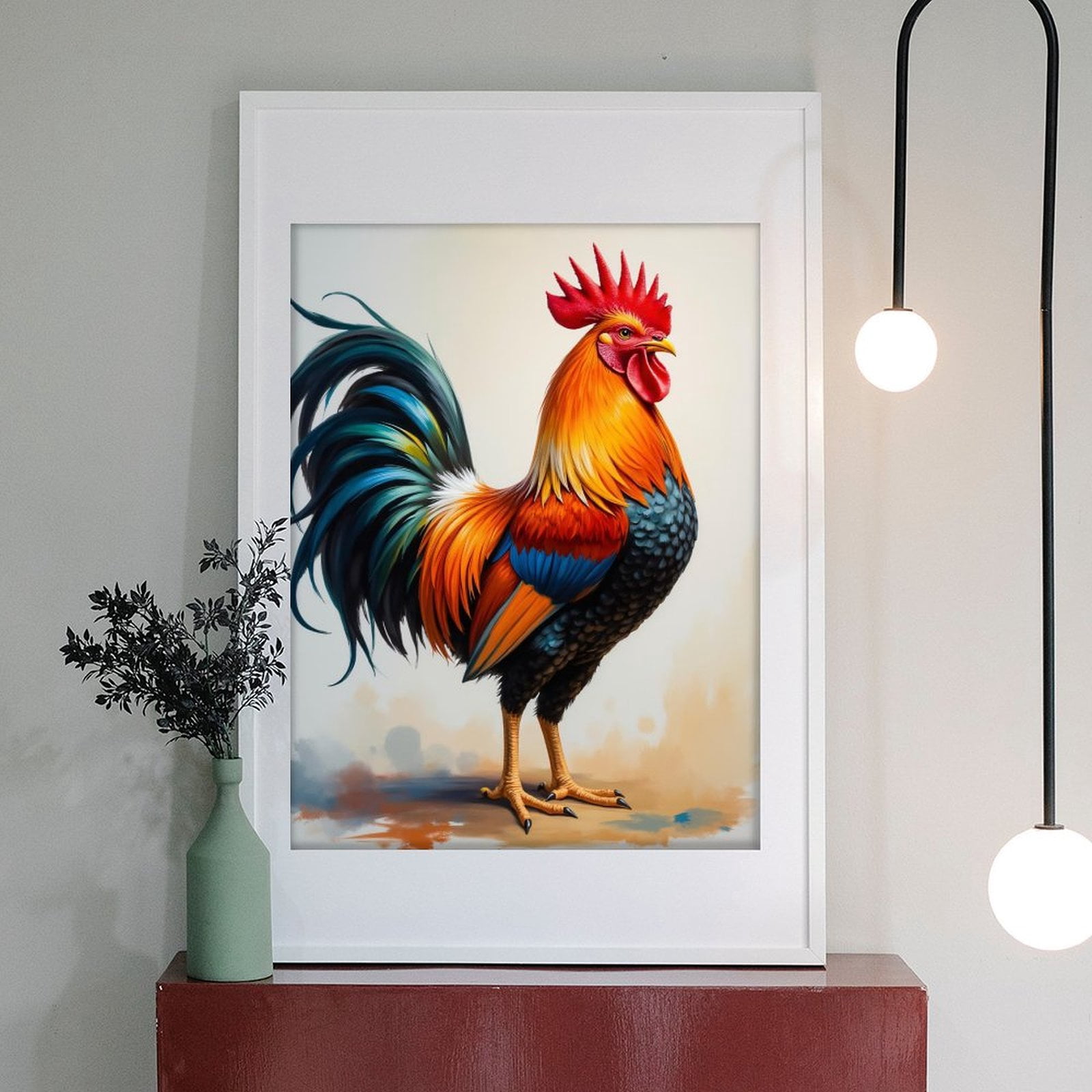 Diamond Art Kit for Adults, Vibrant Colorful Rooster Painting Diamond Painting for Adults Beginners, 5D DIY Diamond Art Painting Kits, Colorful Diamond Painting Craft for Home Decor 12x16