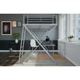 X Loft Bed over Workstation, Silver
