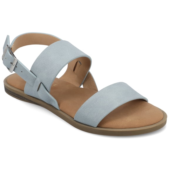 Journee Womens Lavine Multi Strap Flat Sandals