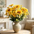 thumbnail image 1 of MTBLYS Ramo artificial de girasoles y crisantemos|arreglo floral de seda sintética para decoración del hogar|interior|exterior|patio|porche|jardín|centro de mesa|40 cm de altura|tallo de plástico, 1 of 6