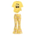 thumbnail image 5 of Gaexia Girls Short-Sleeved Suit,Girls Two Piece Outfit Short Sleeve Top and Wide Leg Pants With Bow Cherry Print Casual Summer Fashion Clothes,12-13 Years, 5 of 6