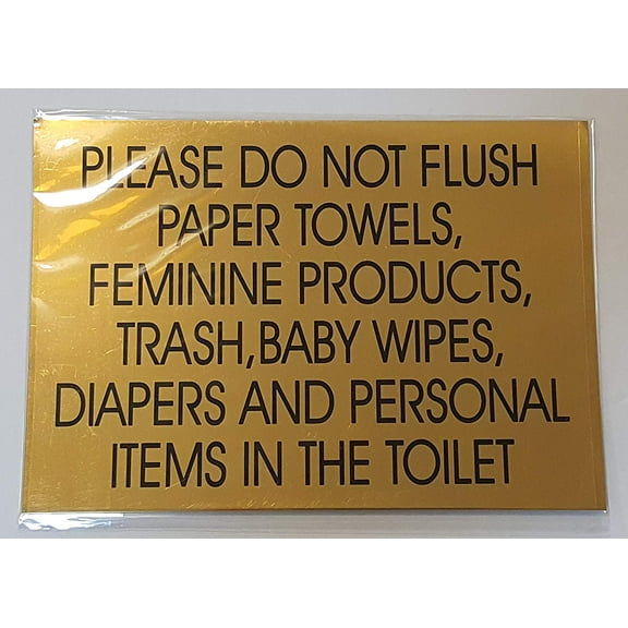 TOILET SIGN- GOLD ALUMINUM