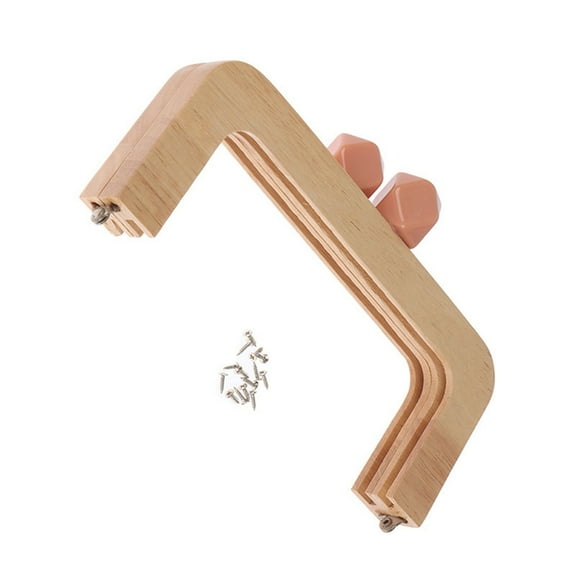 Yokua Retro Purse Bag Frame Clasps Wooden Purse Frame Kiss Clasp Lock,Bag Supplies