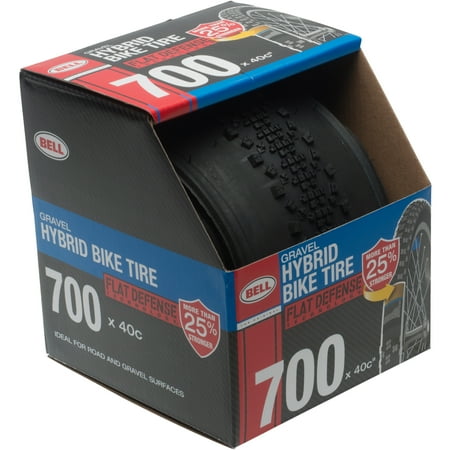 Bell Sports Flat Defense Gravel Hybrid Bike Tire, 700c x 40c, Black