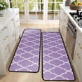 thumbnail image 4 of Kitchen Rugs Sets Of 2,Purple Geometric Quatrefoil Pattern Anti Fatigue Kitchen Mat Rugs Non Slip Washable,Decorative Kitchen Floor Mats for Kitchen,Sink,Laundry,17"x47"+17"x47", 4 of 5