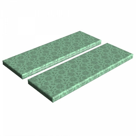 

Mint Bench Cushion Set of 2 Botanical Floral Plants Herbal Oregano Rosemary Kitchen Ornamental Pastel Design Standard Size Foam Pad and Decorative Cover Grey Sea Green by Ambesonne