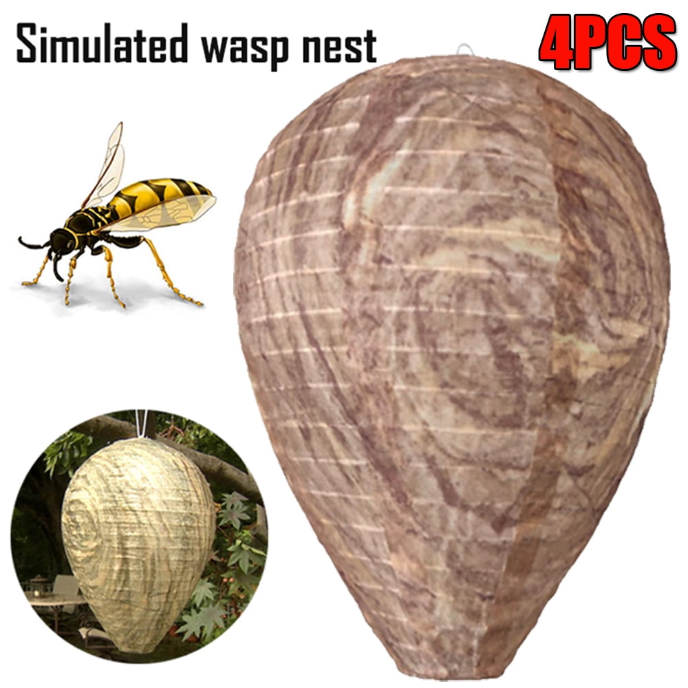 Elbourn 4 Pack Wasp Nest Decoy Wasp Deterrent for Hornets Yellow ...