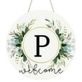 thumbnail image 1 of Clearance! Monogram Letter Welcome Sign for Front Door Rustic Green Floral Family Initial House Warming Decor Spring Summer Wooden Wreath Personalized Sign for House Front Porch 12 Inch, 1 of 9