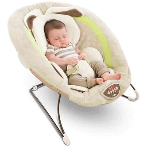 FisherPrice My Little Snugabunny Bouncer Baby Gear Vibrating Chair